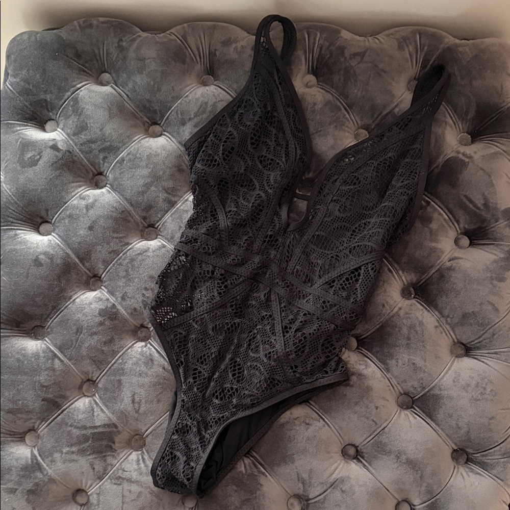 BECCA Black Lace One-Piece Swimsuit